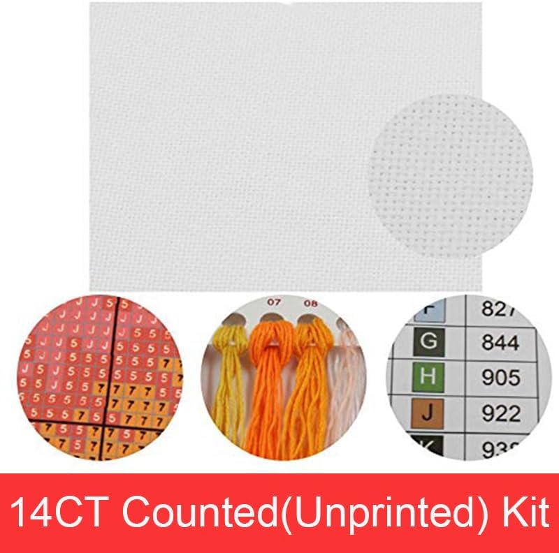 Maydiyer Counted Cross Stitch Kits for Adults,14CT Unprinted Pattern Embroidery Kits for Beginners,Easy Cross-Stitch Set DMC Threads Needlework-The Owl Family 8.7''×8.3' - Image 2